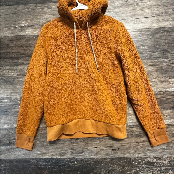 Athleta Mustard Cozy Fleece Hoodie Womens Size Small - Picture 1 of 6